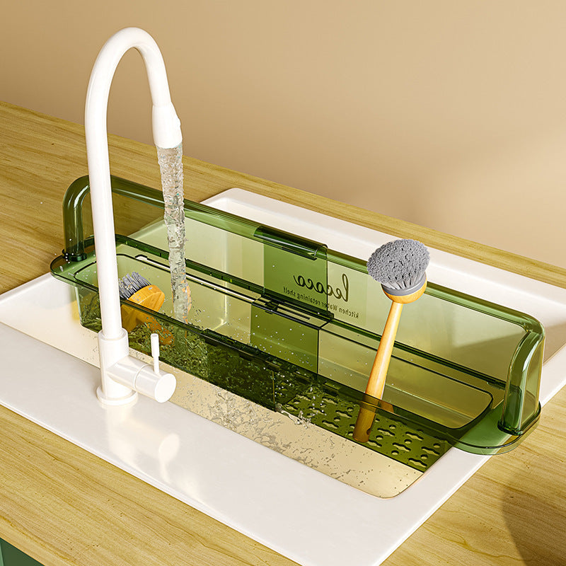 Retractable Drainage Baffle Storage Rack Creative Kitchen Supplies